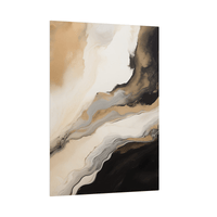 Reflection of the cut rock in gold and beige - ArtDeco Canvas