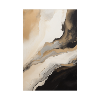 Reflection of the cut rock in gold and beige - ArtDeco Canvas