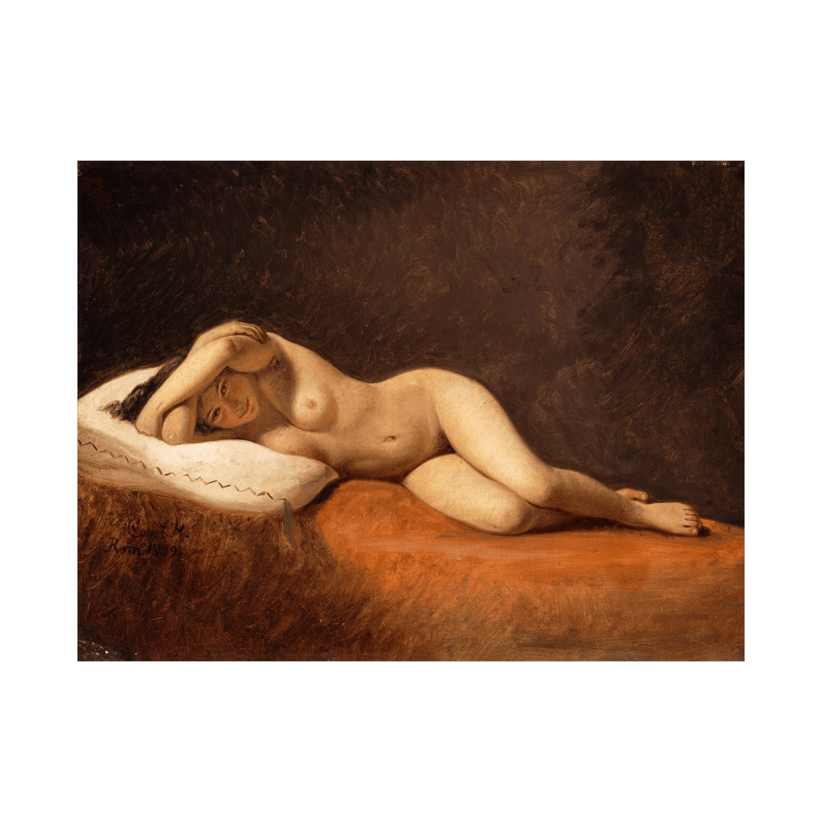 Resting Model, Constantin Hansen - ArtDeco Canvas