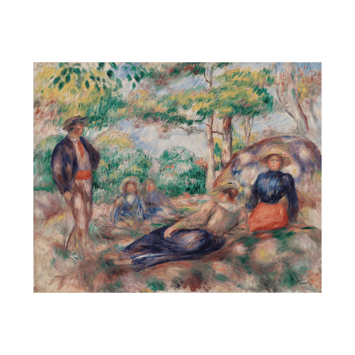 Resting in the Grass, Pierre-Auguste Renoir - ArtDeco Canvas