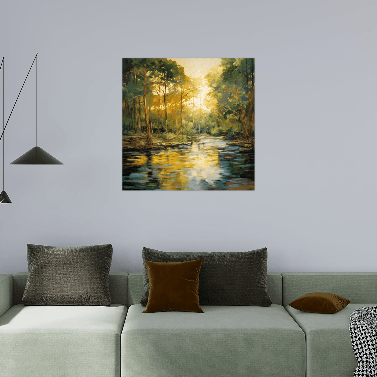 River through the forest - ArtDeco Canvas