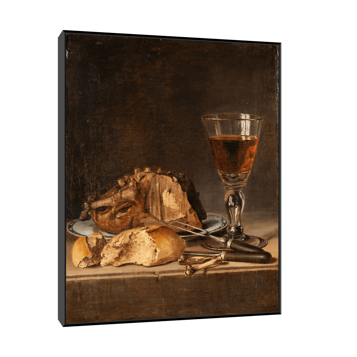 Roast Fowl and Wineglass, Pehr Hilleström - ArtDeco Canvas