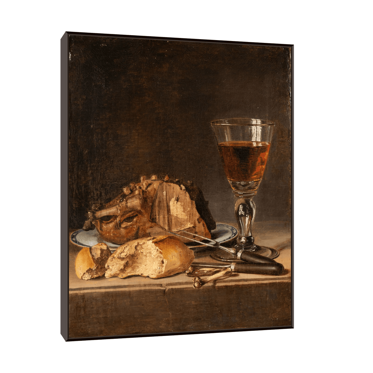 Roast Fowl and Wineglass, Pehr Hilleström - ArtDeco Canvas