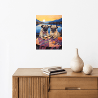 Romantic pugs duo - ArtDeco Canvas