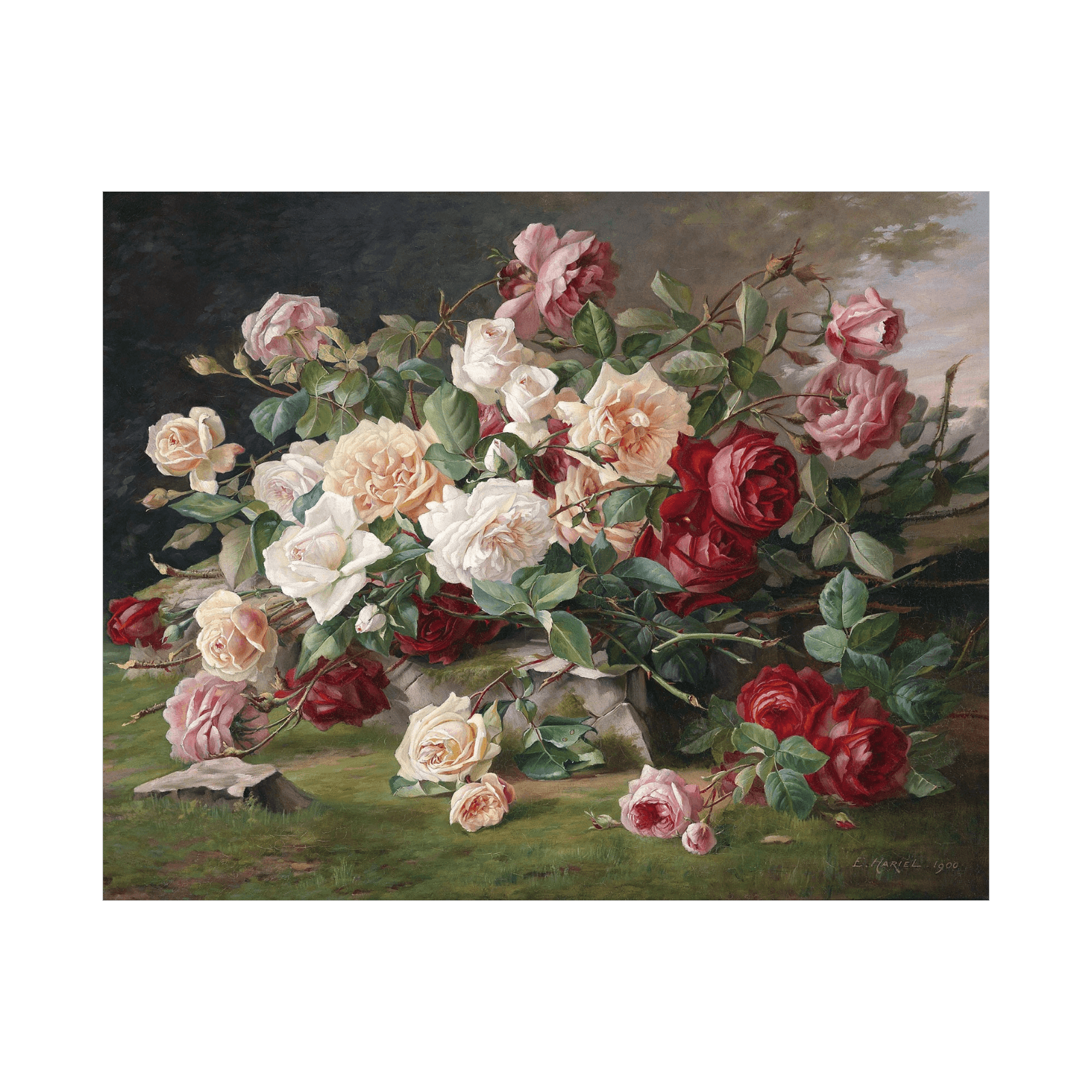 Rosenstillleben, E Hariel - ArtDeco Canvas
