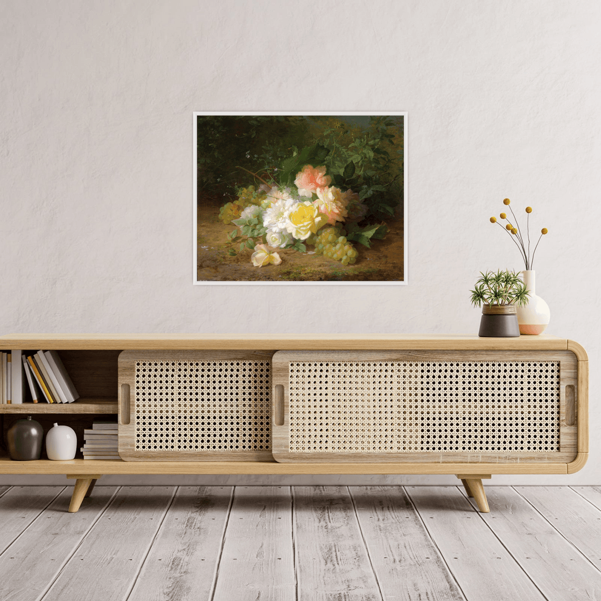 Roses Et Raisins, Jules Ferdinand Médard - ArtDeco Canvas