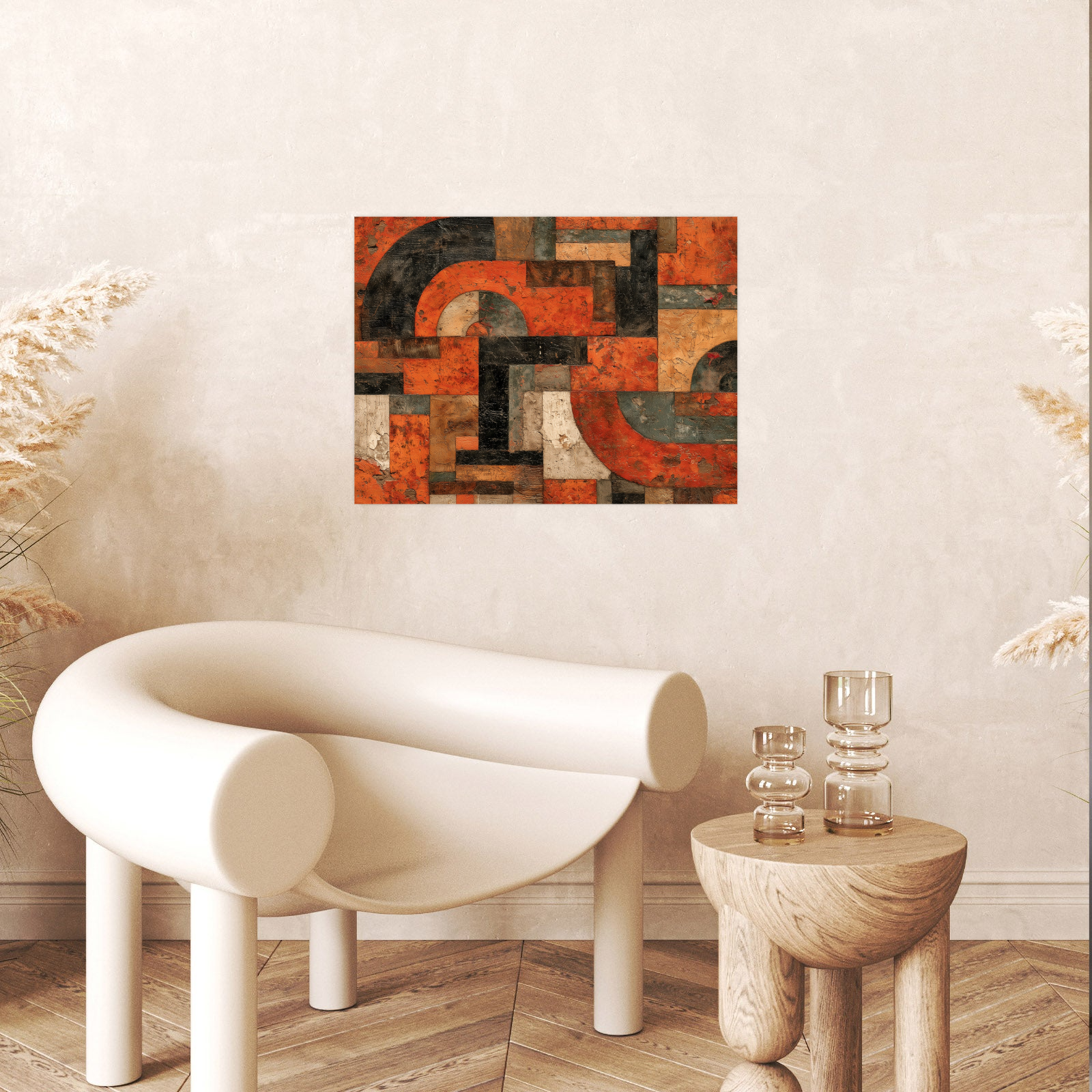Rustic Geometric Abstract Wall Art