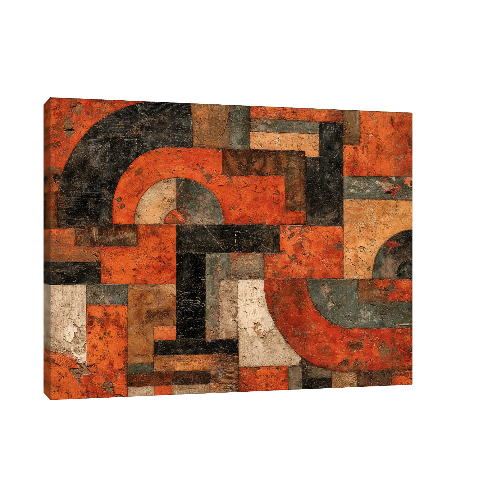 Rustic Geometric Abstract Wall Art