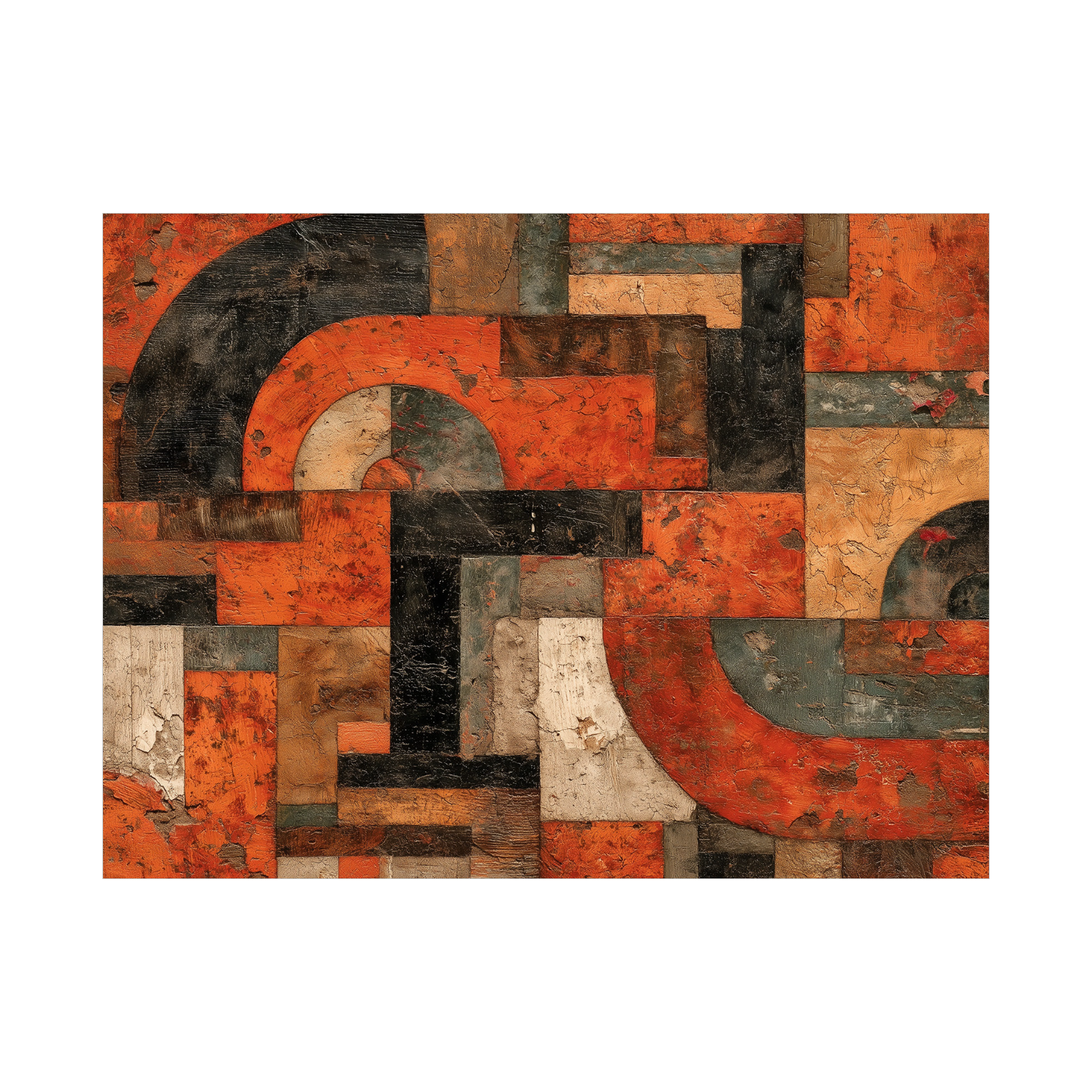 Rustic Geometric Abstract Wall Art