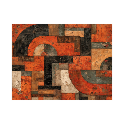 Rustic Geometric Abstract Wall Art