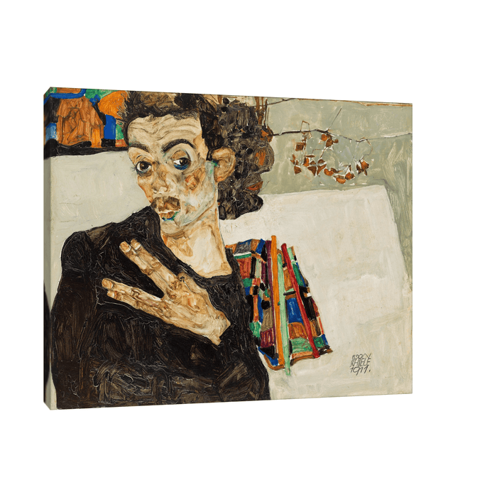 Selbstbildnis, Egon Schiele - ArtDeco Canvas