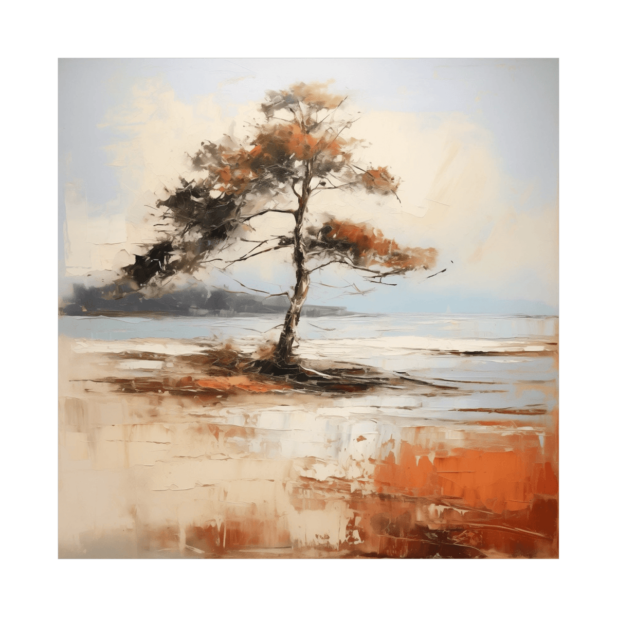 Silent solitude of a tree - ArtDeco Canvas