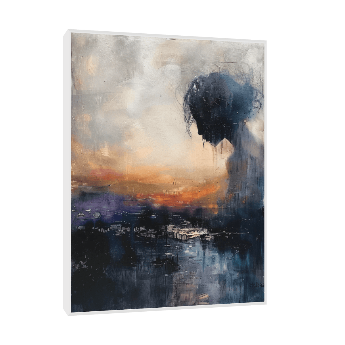 Silhouette of a girl - ArtDeco Canvas