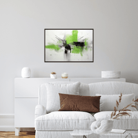 Simple brush strokes black & green - ArtDeco Canvas