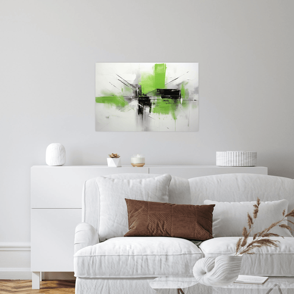 Simple brush strokes black & green - ArtDeco Canvas