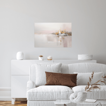 Small boat on the horizon - ArtDeco Canvas