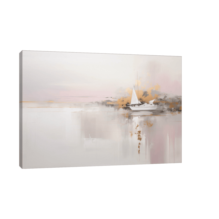 Small boat on the horizon - ArtDeco Canvas