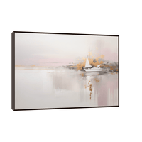 Small boat on the horizon - ArtDeco Canvas