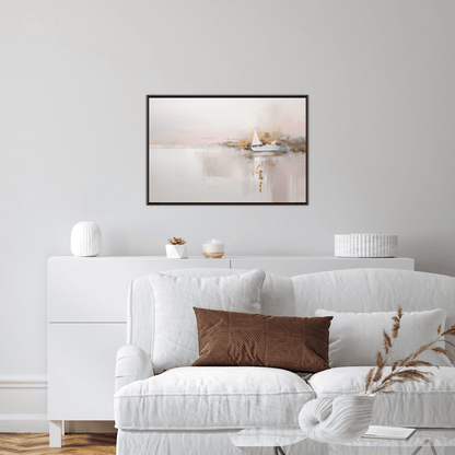 Small boat on the horizon - ArtDeco Canvas