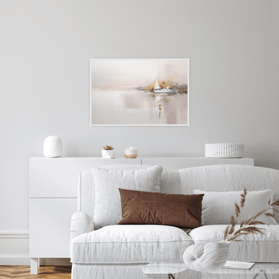 Small boat on the horizon - ArtDeco Canvas