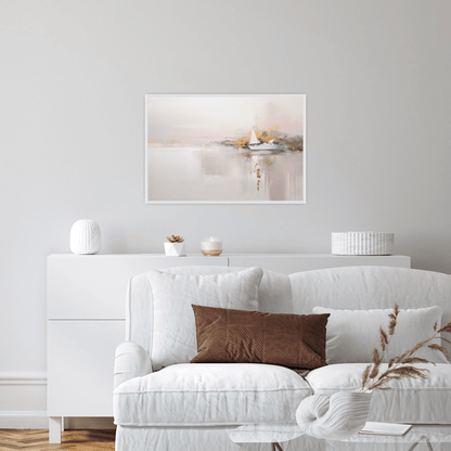 Small boat on the horizon - ArtDeco Canvas
