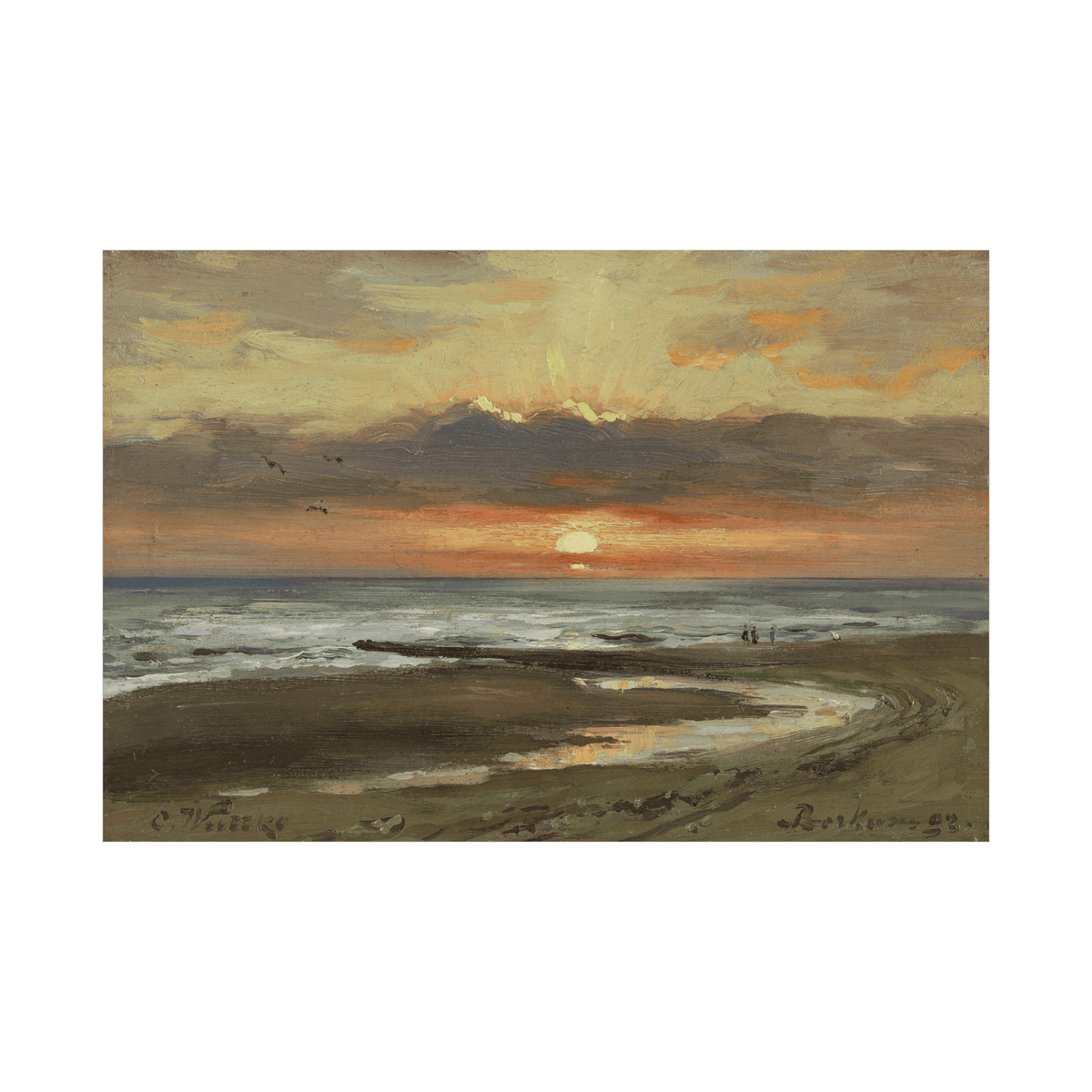 Sonnenuntergang auf Borkum, Carl Wuttke - ArtDeco Canvas