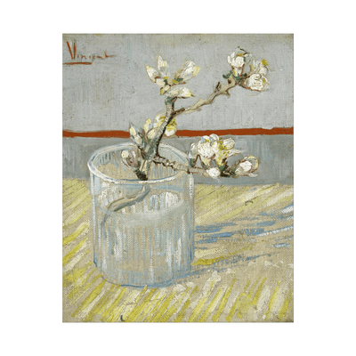 Sprig of flowering almond in a glass, Vincent van Gogh - ArtDeco Canvas