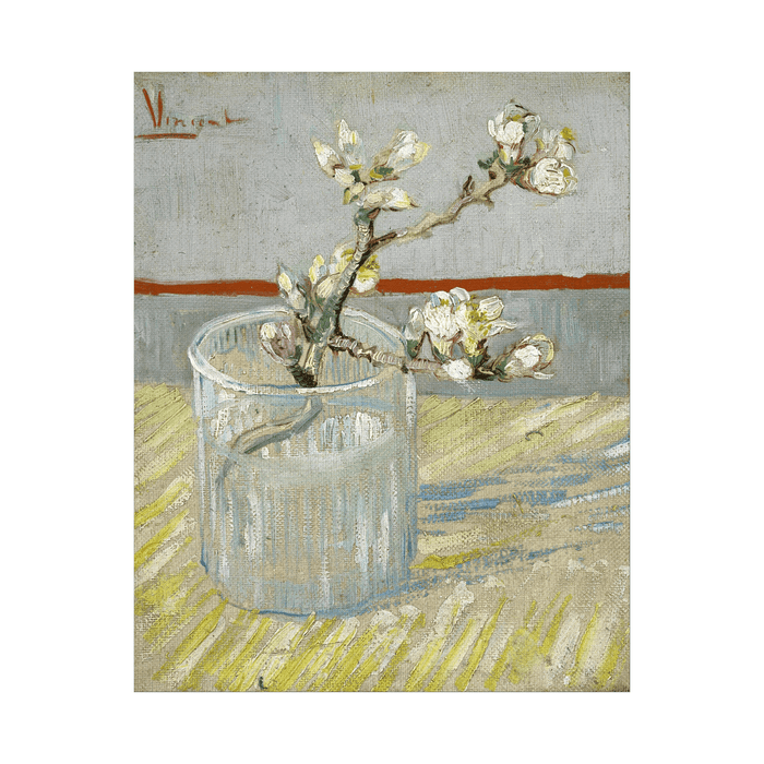 Sprig of flowering almond in a glass, Vincent van Gogh - ArtDeco Canvas