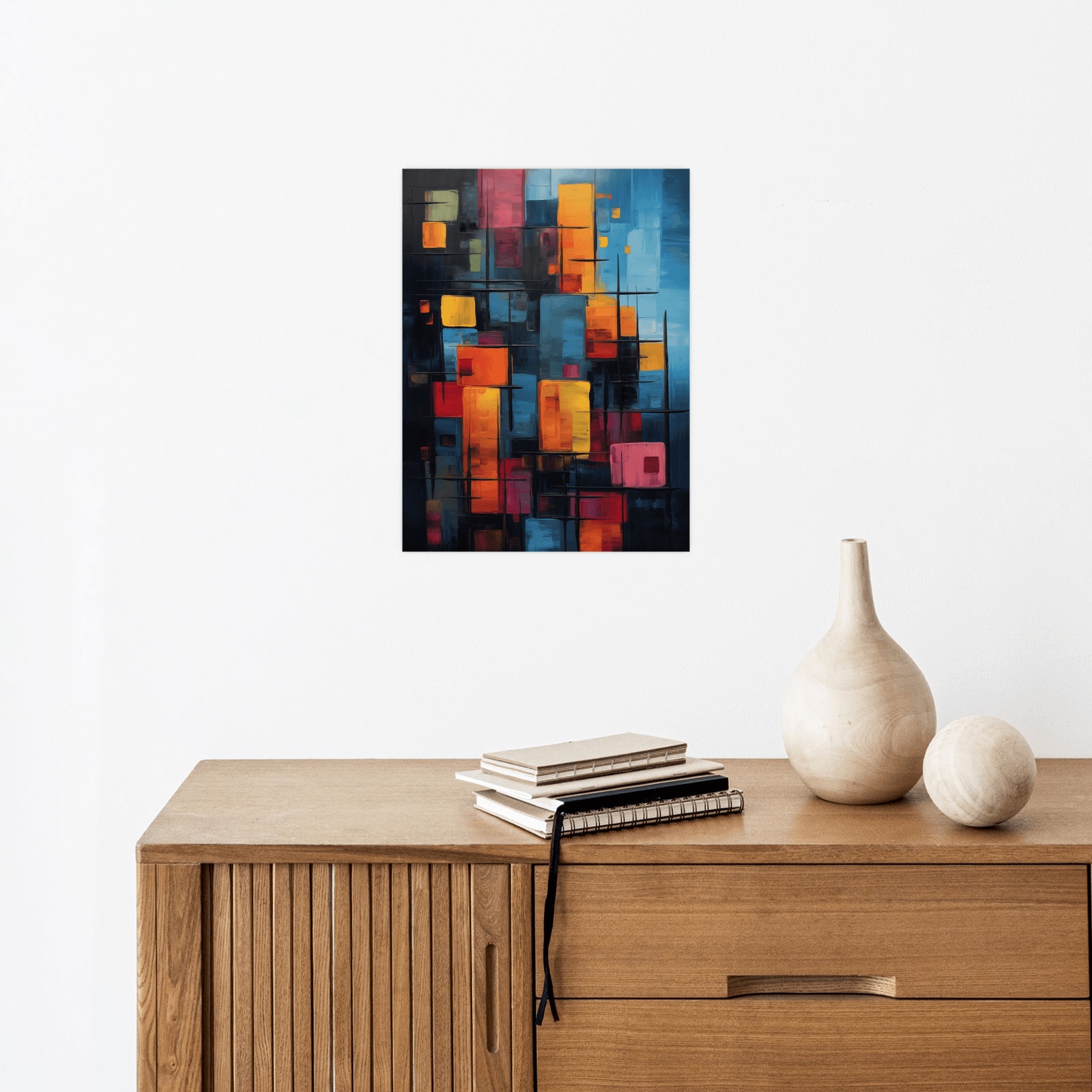 Stack of colorful buildings - ArtDeco Canvas
