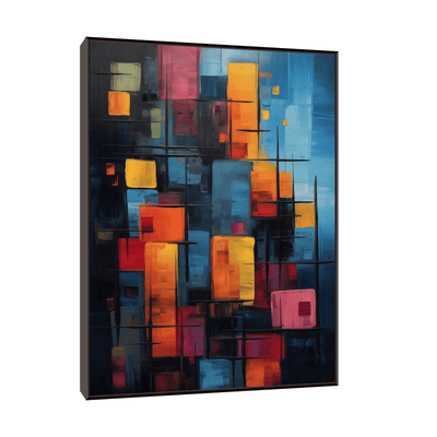 Stack of colorful buildings - ArtDeco Canvas