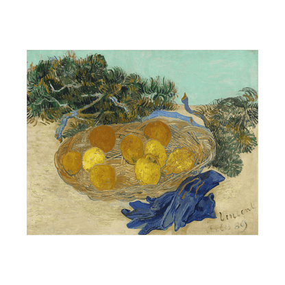 Still Life of Oranges and Lemons with Blue Gloves, Vincent van Gogh - ArtDeco Canvas