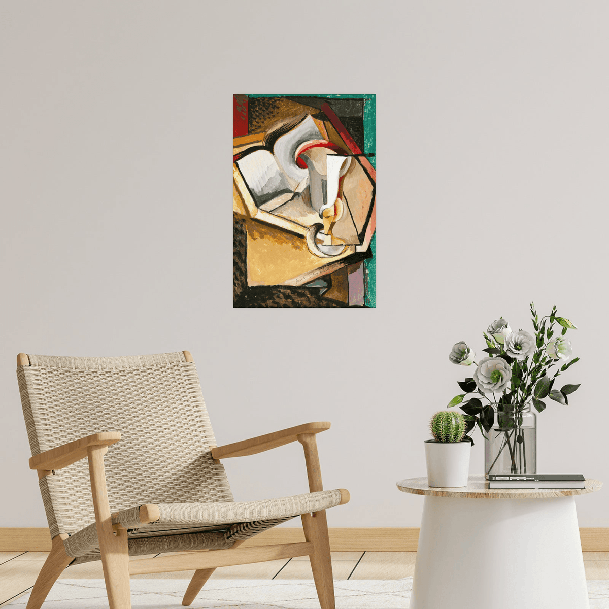 Still life with cup and book, Antonin Procházka - ArtDeco Canvas