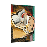 Still life with cup and book, Antonin Procházka - ArtDeco Canvas