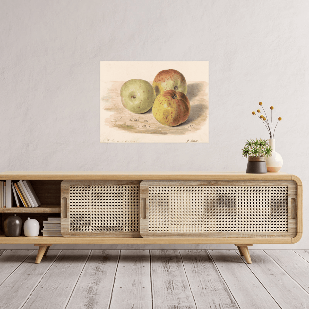 Study of Three Apples, James Sillett - ArtDeco Canvas