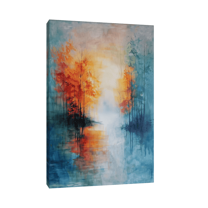 Sunrise over forest lake - ArtDeco Canvas