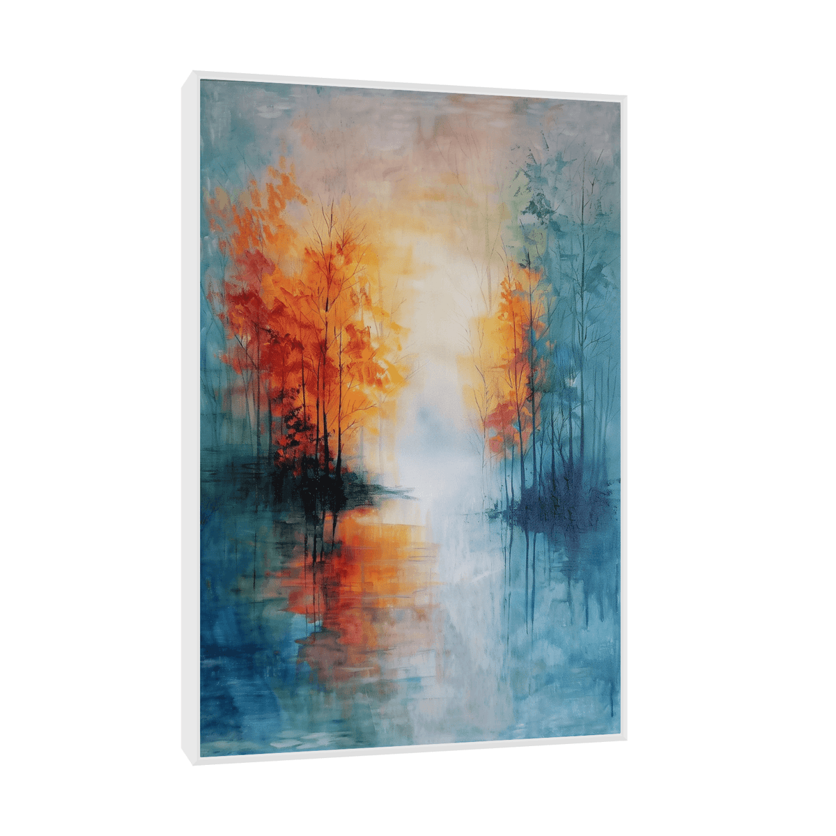 Sunrise over forest lake - ArtDeco Canvas