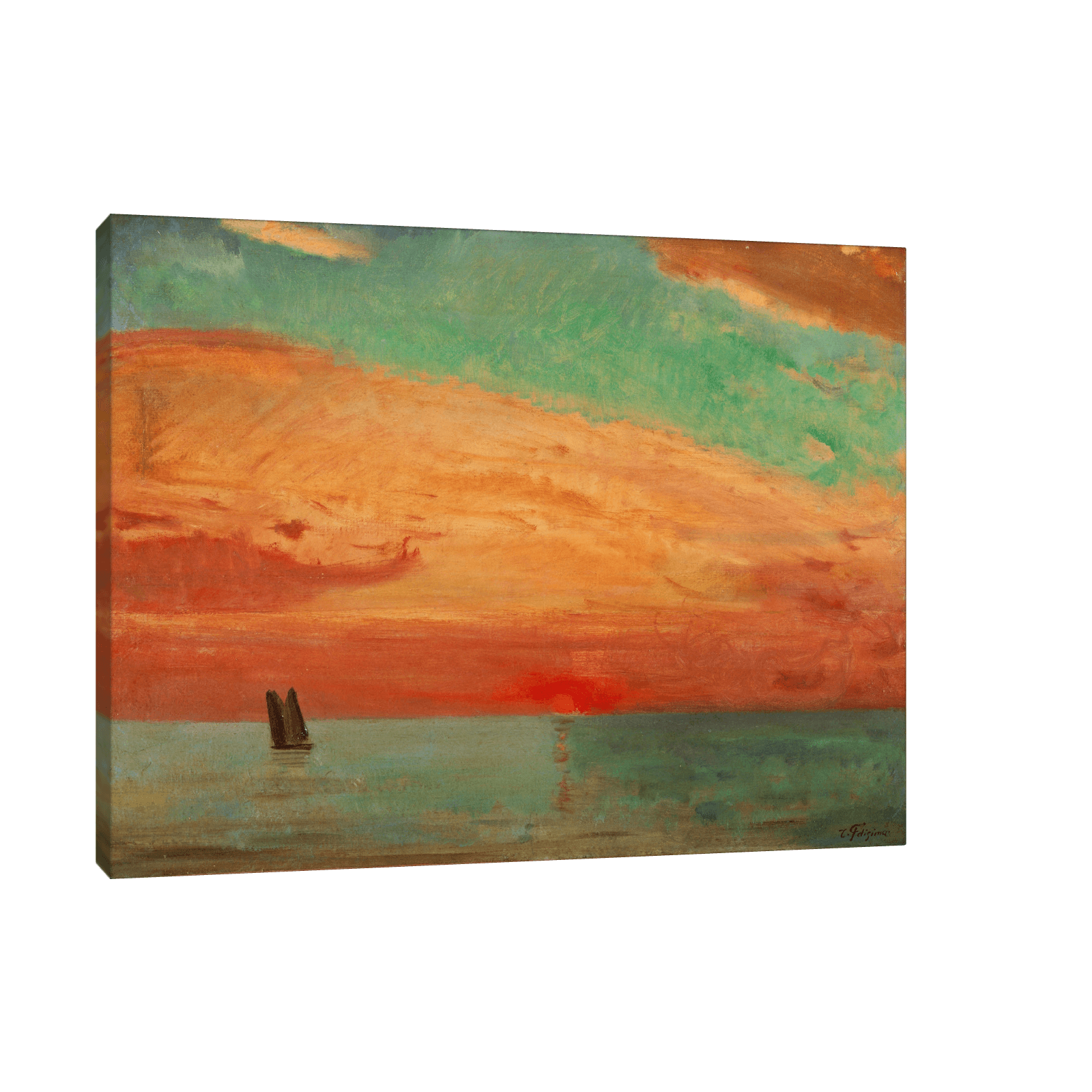 Sunrise over the Eastern Sea, Fujishima Takeji - ArtDeco Canvas