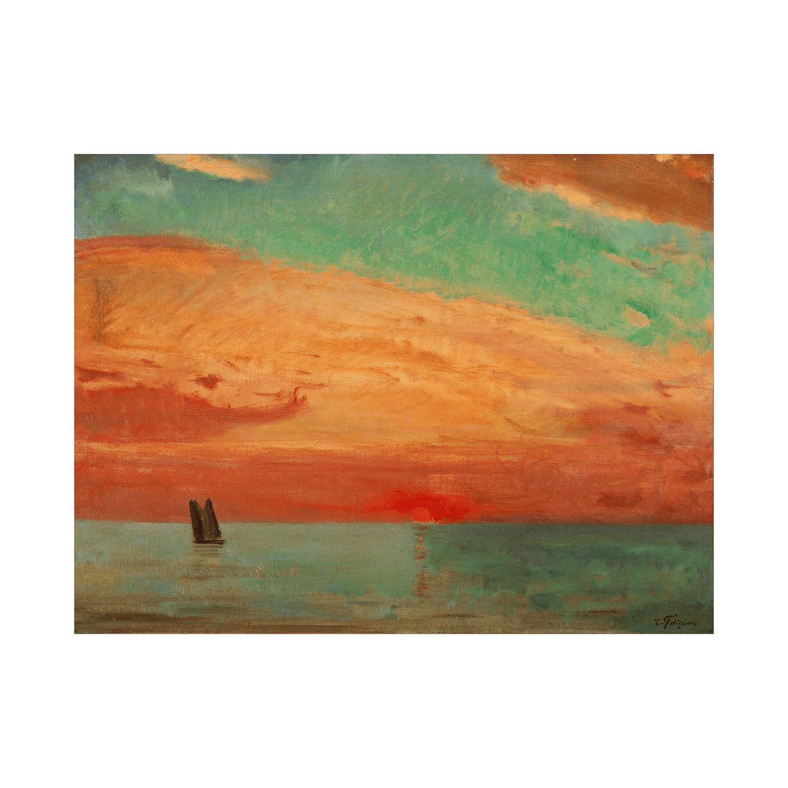 Sunrise over the Eastern Sea, Fujishima Takeji - ArtDeco Canvas