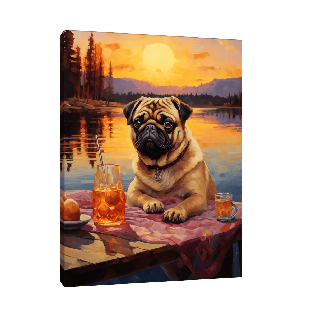 Sunset chill for a dog - ArtDeco Canvas