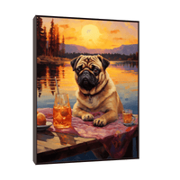 Sunset chill for a dog - ArtDeco Canvas