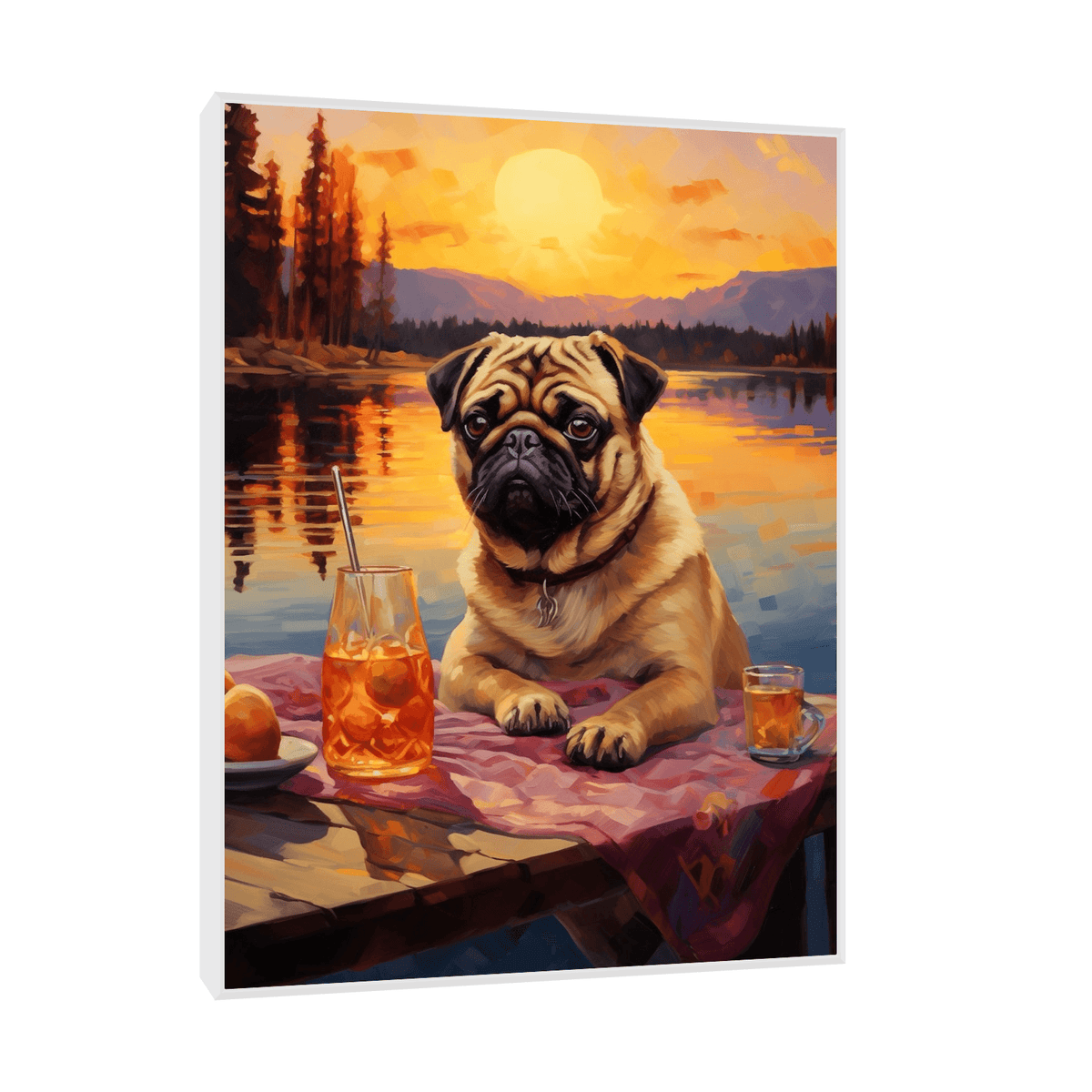 Sunset chill for a dog - ArtDeco Canvas