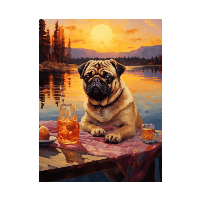 Sunset chill for a dog - ArtDeco Canvas