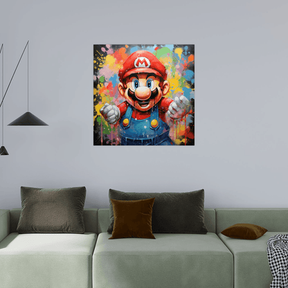 Super Mario and the explosion of colors - ArtDeco Canvas