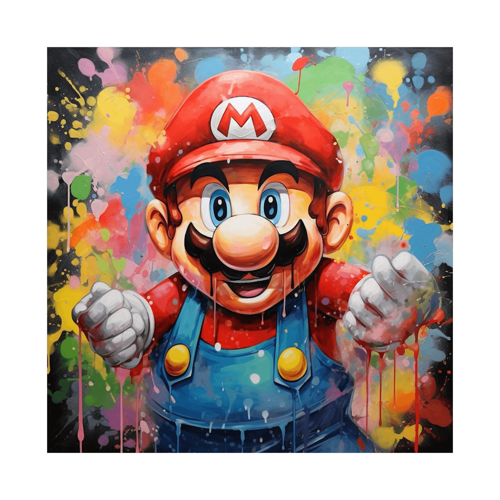 Super Mario and the explosion of colors - ArtDeco Canvas