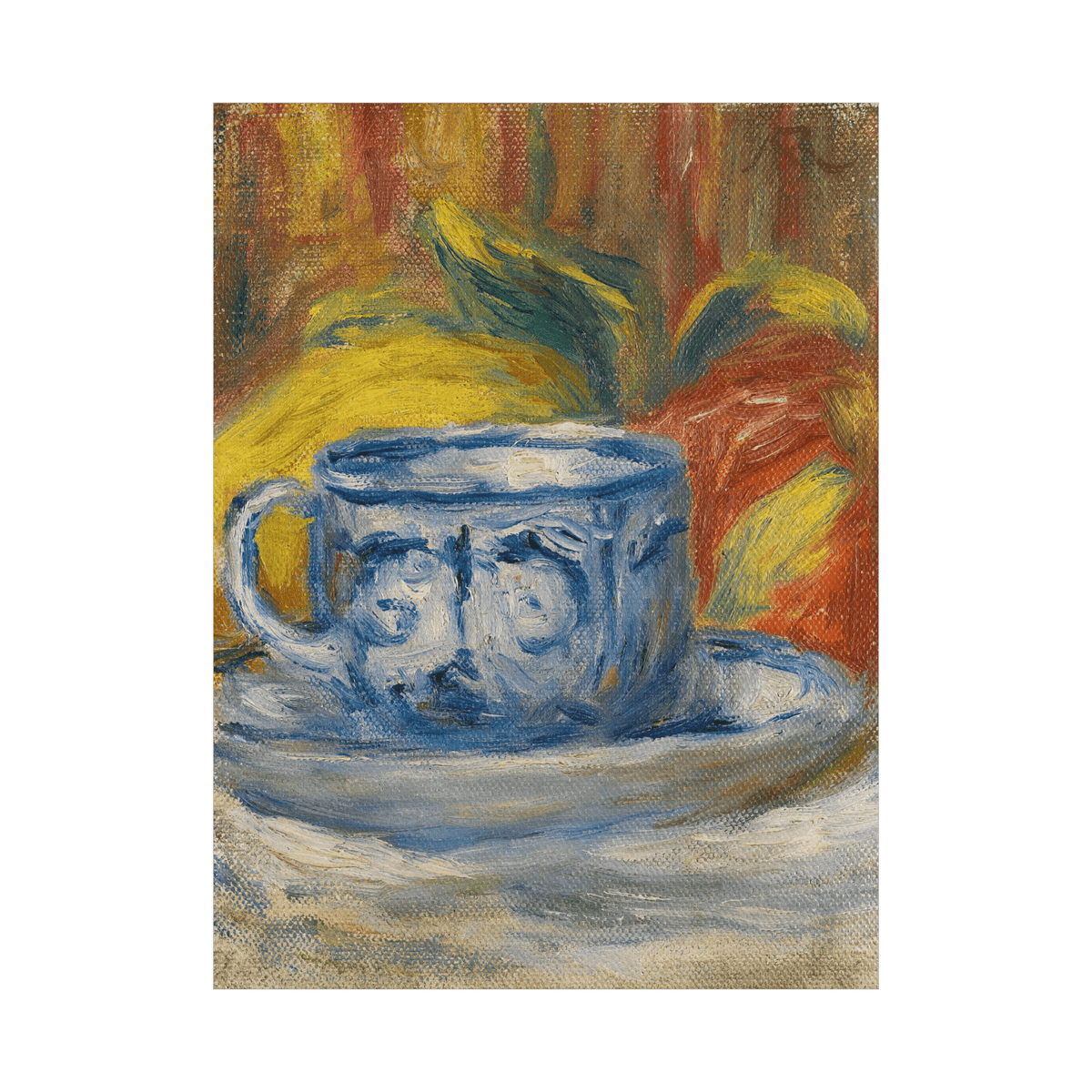 Tasse Et Fruits, Pierre-Auguste Renoir - ArtDeco Canvas