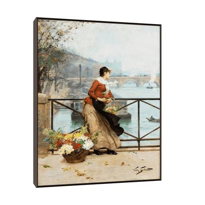 The Flower Vendor in Paris, Victor Gabriel Gilbert - ArtDeco Canvas