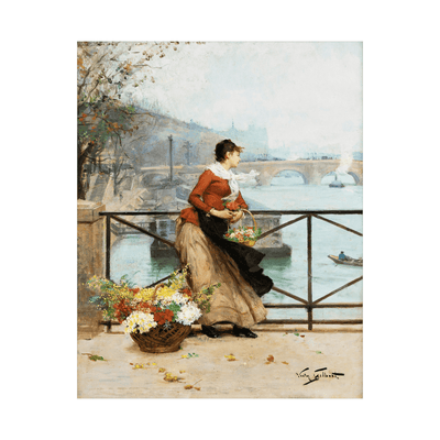 The Flower Vendor in Paris, Victor Gabriel Gilbert - ArtDeco Canvas