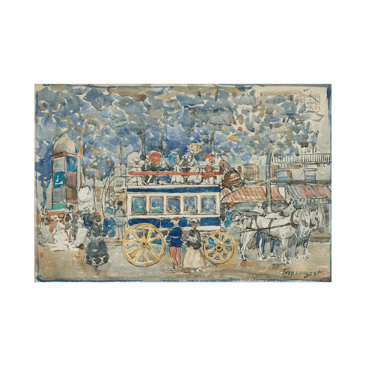 The Paris Omnibus, Maurice Prendergast - ArtDeco Canvas