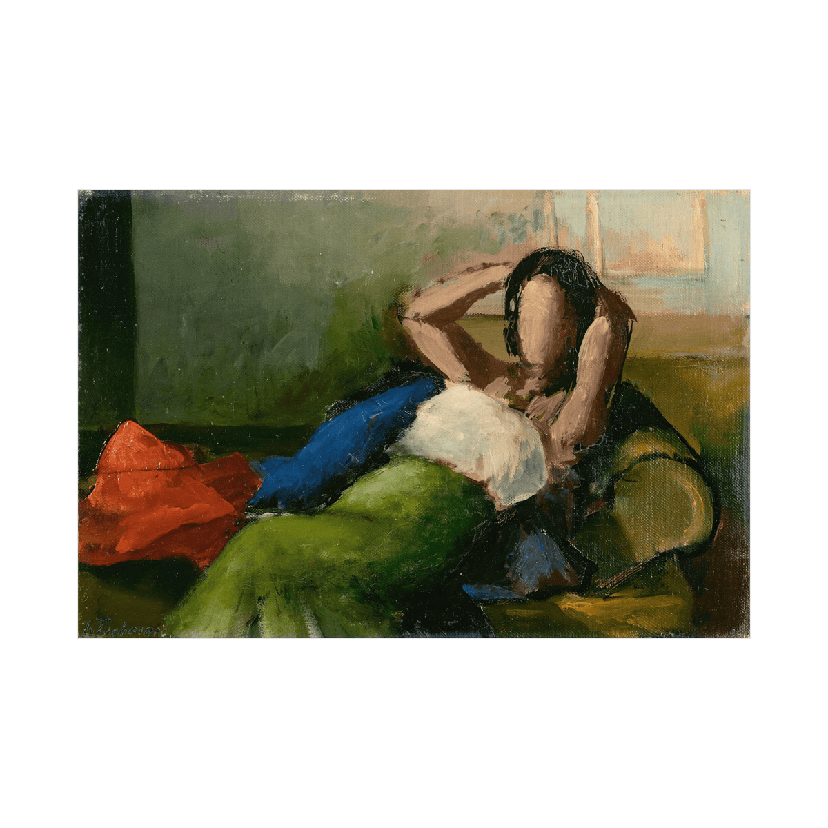 The Resting One, Johann von Tscharner - ArtDeco Canvas