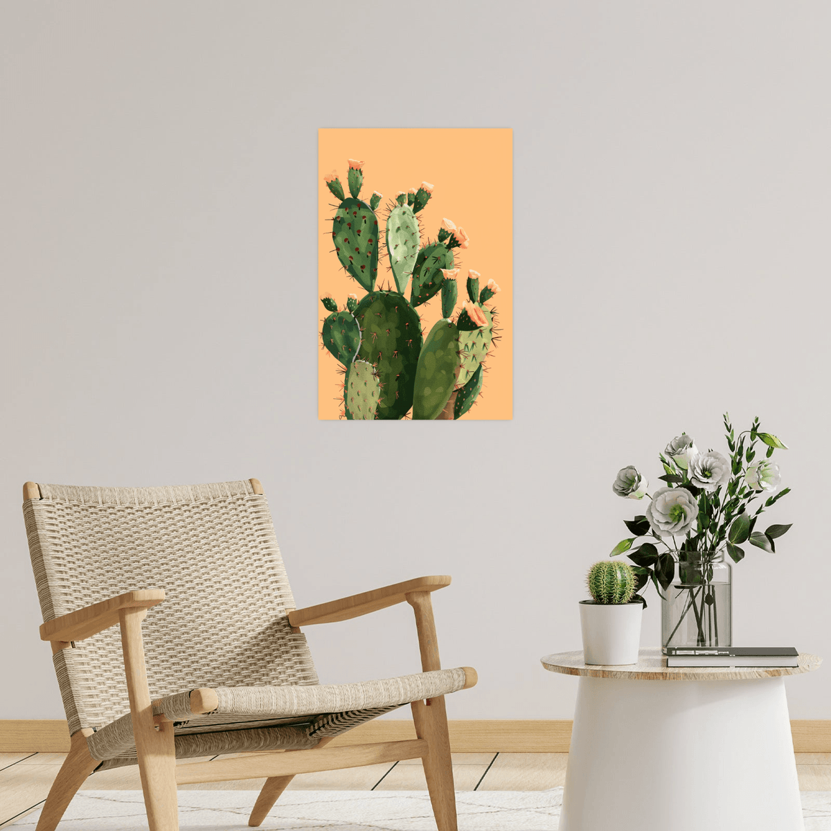 The cactus blooming - ArtDeco Canvas